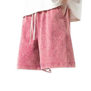 กางเกงขาสั้นผ้าซักแบบเป็นกรดสำหรับผู้ชายกางเกงขาสั้นสำหรับวิ่งแบบลำลองสำหรับฤดูร้อนออกแบบได้ตามต้องการ - Product Image 3