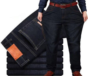 Jeans stretch grande taille pour hommes, coupe décontractée, pantalon en denim durable, vente en gros de vêtements de travail décontractés avec logo personnalisé, commande en gros - Product Image 5