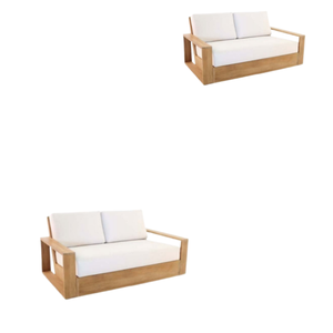 ใหม่ชุดเฟอร์นิเจอร์ไม้สักแข็งสำหรับพักผ่อนในสวนกลางแจ้งพร้อมเบาะโซฟาเลานจ์ชุดเฟอร์นิเจอร์สำหรับวิลล่าและโรงแรม - Product Image 4