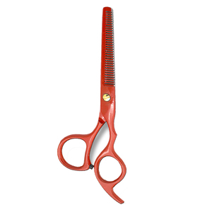 Ciseaux de coiffeur enduits de couleur rouge 6 pouces de ciseaux de dent plus minces de cheveux d'acier inoxydable pour l'usage de maison et de salon - Product Image 4