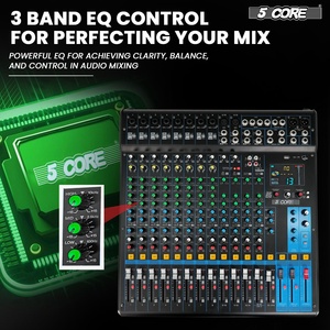 5 Core Audio Mixer 16 Channel DJ Soundboard <b>USB</b> Interface <b>Bluetooth</b> Mixing Console w 24 SPX Effect - Product Image 4