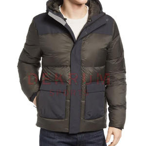 Nouvelle veste matelassée élégante pour homme, sans motif, pour l'hiver, de haute qualité, à col montant, avec logo sur le devant, séchage rapide et respirante - Product Image 2