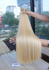 ผมตรงสีฟอกขาวแบบสองชั้นสำหรับผู้บริจาคผมดิบแบบเวียดนาม - Product Image 2