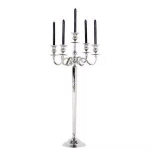 Candélabre en aluminium argenté de la plus haute qualité élégant romantique Table à manger bougeoir pour mariage décor à la maison par décor impex - Product Image 3