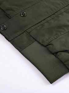 เสื้อแจ็คเก็ตคอตั้งผ้าโพลีเอสเตอร์เคลือบคุณภาพสูงสไตล์อังกฤษสำหรับผู้ชาย ทรงเข้ารูป สีดำ ผ้าแคนวาส เหมาะสำหรับฤดูใบไม้ร่วง - Product Image 2