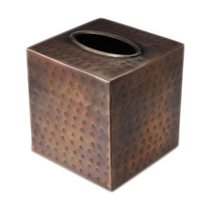 Distributeur de mouchoirs martelés en métal laiton finition antique Table à manger porte-serviettes décoratif boîte à mouchoirs - Product Image 5