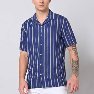 Best Selling <b>Men</b> <b>Cuban</b> Collar <b>Shirts</b> Custom Private Label Trendy Breathable Design With Horn Button Closure <b>Cuban</b> Collar <b>Shirt</b> - Product Image 1