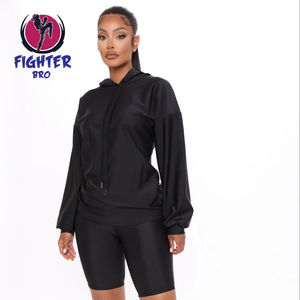 Washed Vintage Zip up French Terry Zip up Hoodie Women <b>Ladies</b> <b>Jogging</b> <b>Suit</b> Hoodie and Shorts Set - Product Image 1