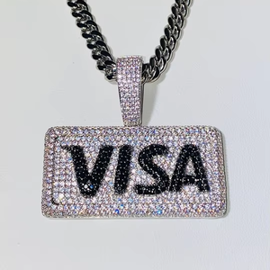 Colgante personalizado de Hip Hop, colgantes de Plata de Ley 925, probador de paso, VVS Leb, Diamante cultivado, colgante con nombre de letra Ice Out - Product Image 1