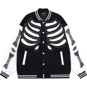 Veste de base-ball en cuir pour hommes, avec logo brodé, personnalisé, vente en gros - Product Image 1