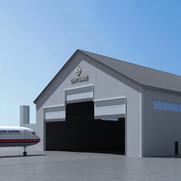 Hangar d'avion préfabriqué en structure acier robuste, atelier d'aviation, hangar de stockage d'avions