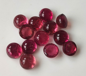 พลอยพลอยทัวร์มาลีนสีชมพูธรรมชาติทรงกลม2มม.-6มม. เรียบหลังหลวมสำหรับทำเครื่องประดับ - Product Image 2
