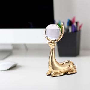 Figura de Reno sólida hecha a mano, modelo de ciervo decorativo con tapa de espejo, escultura de Reno galvanizada en oro, Exportación - Product Image 3