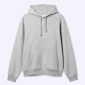 Sudadera con capucha de doble capa y puños fruncidos discretos Elite Merchandising, color gris melange, para la vida universitaria - Product Image 1