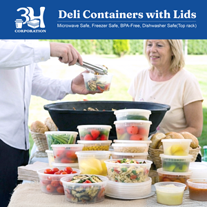 Contenants alimentaires 3H de 24 oz avec couvercles (480 pièces/boîte) – Adaptés au congélateur et au micro-ondes, en PP sans BPA, empilables, étanches, pour organiser les restes - Product Image 6