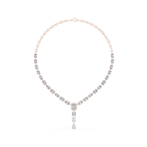 Collar Clásico de Oro Rosa Brillante de 10K para Mujer, con 21.178 Diamantes Cultivados en Laboratorio de Diferentes Formas, para Regalos y Fiestas - Product Image 1