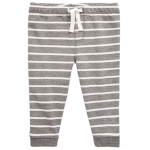 Pantaloni Jogger a Righe per Neonato First Impressions, Grigio, Taglia 3-6 Mesi, Comodi Pantaloncini per Bambini - Product Image 1