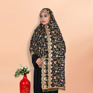 Hiyab Premium de Georgette para Mujer con Bordado Intenso y Lentejuelas, con Cuentas, Borde de Encaje Latkan para Ocasiones Especiales - Product Image 6