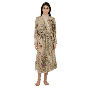 Kimono de Seda de Lujo Estilo Boho para Mujer, con Estampado Paisley y Floral Azul, Ideal para la Playa, Regalo de Jubileo - Product Image 1
