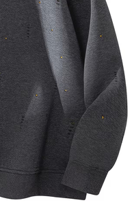 Sudadera Casual de Cuello Redondo para Hombre, Color Gris Claro Rosado, 100% Algodón, Felpa Francesa, Manga Larga, Estilo Holgado, Sudadera con Capucha para Invierno - Product Image 5