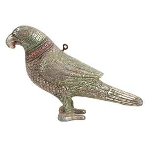 Estatua de loro de pie antiguo de latón indio para decoración del hogar, escultura colgante, artículos de regalo, tamaño: 15x6 cm SNS-284 - Product Image 4