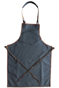 Delantal de chef de lona lavable azul personalizable cocina restaurante cocina pintor jardinería delantal con bolsillos de cuero extraíbles - Product Image 3