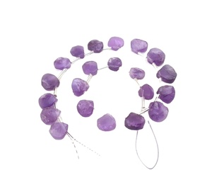 Colección de piedras preciosas de amatista natural de 20 piezas en forma de corazón sin tratar, cortadas a mano piedras en bruto, joyería azul, corte de estilo - Product Image 5