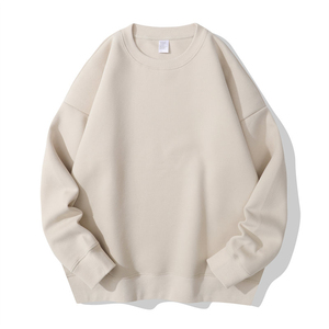 Nouveauté personnalisé 390gsm 80% coton 20% polyester col rond goutte épaule blanc hommes grande taille surdimensionné sweat-shirt en gros équipage - Product Image 3