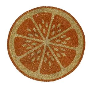 แผ่นรองแก้วลูกปัดลายผลไม้สีส้มผ้าปูโต๊ะแฟนซีประดับลูกปัดตารางหลากสีตามแฟชั่นเรืองแสง - Product Image 1