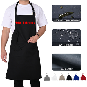 <span class=keywords><strong>Tablier</strong></span> <span class=keywords><strong>de</strong></span> <span class=keywords><strong>chef</strong></span> sans manches en coton imperméable et résistant à l'huile KEFEI avec 2 poches, design personnalisable et tendance pour hommes et femmes - Product Image 5