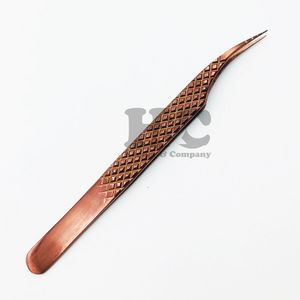 Pinzas Rectas de Calidad Premium, Acero Inoxidable, Agarre de Diamante, Punta Dentada, Oro Rosa, Antiestáticas, Duraderas, Pinzas para Pestañas de Visón - Product Image 1