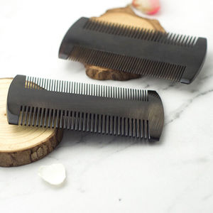 Vente en gros d'outil de salon américain unisexe peigne en corne de boeuf de buffle vache design nautique antistatique animal unisexe en agate naturelle polie - Product Image 1