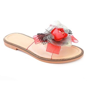 รองเท้าแตะแฟนซีสำหรับเด็กผู้หญิง รุ่น 006 - สีแดง - Product Image 1