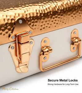 New Hot Selling Foldable Metal <b>Rectangle</b> Trunk Box Handmade Classic Stylish Storage Box with Gold Plating - Product Image 2