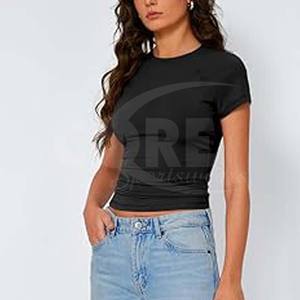 Haute qualité personnalisé femmes col rond haut court t-shirt court sport respirant Slim Fit entraînement débardeur - Product Image 4