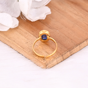 Anillo Clásico de Piedras Preciosas para Mujer, Anillo de Plata de Ley 925, Anillos de Cianita para Fiestas, Compromisos, Regalo de Cumpleaños, Joyería Fina - Product Image 3