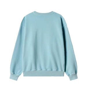 Sweatshirts en coton mélangé à logo personnalisé pour hommes vente en gros bon marché pull oversize Streetwear col rond teint uni manches longues - Product Image 2