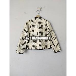 เสื้อโค้ทผู้หญิงสไตล์โบฮีเมียนวินเทจพิมพ์ลายดอกไม้ผ้าฝ้ายถักด้วยมือลายขวางฤดูใบไม้ร่วง - Product Image 6