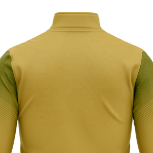 Sudadera de entrenamiento de fútbol para hombre, color mostaza y dorado, con cremallera de 1/4, manga larga, tipo jersey, al por mayor - Product Image 5