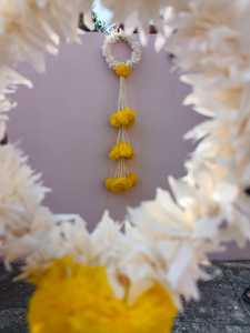 ดอกไม้ประดิษฐ์พวงมาลัย Jhumar ตกแต่งบ้านอินเดียทําด้วยมือ Toran ผนังแขวนประตูสําหรับตกแต่งคริสต์มาสตกแต่งงานแต่งงาน - Product Image 2