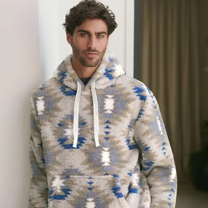 Sudaderas con capucha de lana 2024 Invierno Azul Marino cálido pulóver chaqueta al aire libre ropa de trabajo de gran tamaño prendas de vestir térmicas - Product Image 1