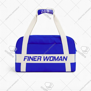 Zeta Phi Beta Weekender personnalisé sac polochon de haute qualité lettre grecque brodé Style de sororité décontracté pour voyage et salle de sport - Product Image 1