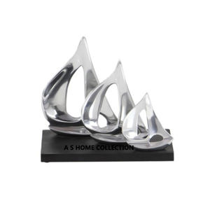 Aluminium Métal Fleur Feuille Design Plaqué Or Sculpture Décoration Maison Antique Design Créatif Fait Main - Product Image 5