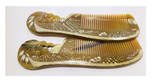 Peigne en corne naturelle vintage, bois de santal vert, peigne parfumé, manche en bois, peigne en corne de buffle pour dames au meilleur prix - Product Image 5