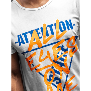 เสื้อยืดโอเวอร์ไซส์สีขาวทรงสลิมฟิตสำหรับผู้ชาย ผ้าเจอร์ซีย์พิมพ์ลาย 260 กรัม ทรงยาว ลายพื้นเรียบ พิมพ์ลายสกรีน เสื้อผู้ชาย - Product Image 4