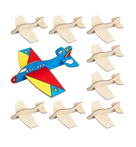8 Packs Modelo De Madeira Avião Aviões De Madeira DIY Balsa Madeira Avião Kits Artesanato Brinquedo Avião para Festa De Carnaval De Aniversário