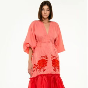 ชุดเดรสผ้าฝ้ายปักลายสำหรับผู้หญิงชุดเดรสยาวถึงข้อเท้าแขนยาวสไตล์งานปาร์ตี้หรูหราขนาด4XL - Product Image 1