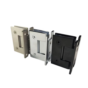 Dobradiça de Vidro para Box de Banho em Aço Inoxidável Preto Fosco 180 Graus, Dobradiça Pivotante para Porta de Box sem Moldura, Logotipo Personalizado, Preço de Atacado - Product Image 2