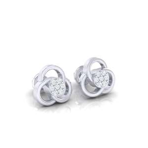 Pendientes de Oro Certificados con Racimo de Diamantes Reales de Lujo, 0.07ct de Quilates Totales, 14 Diamantes, Oro de 14Kt/18Kt - Product Image 1