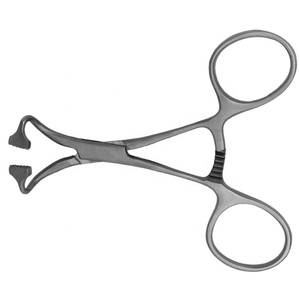 Pinzas Lorna de Acero Inoxidable de 5 Pulgadas con Dientes Cónicos No Perforantes para Sujeción de Paños Quirúrgicos - Product Image 1